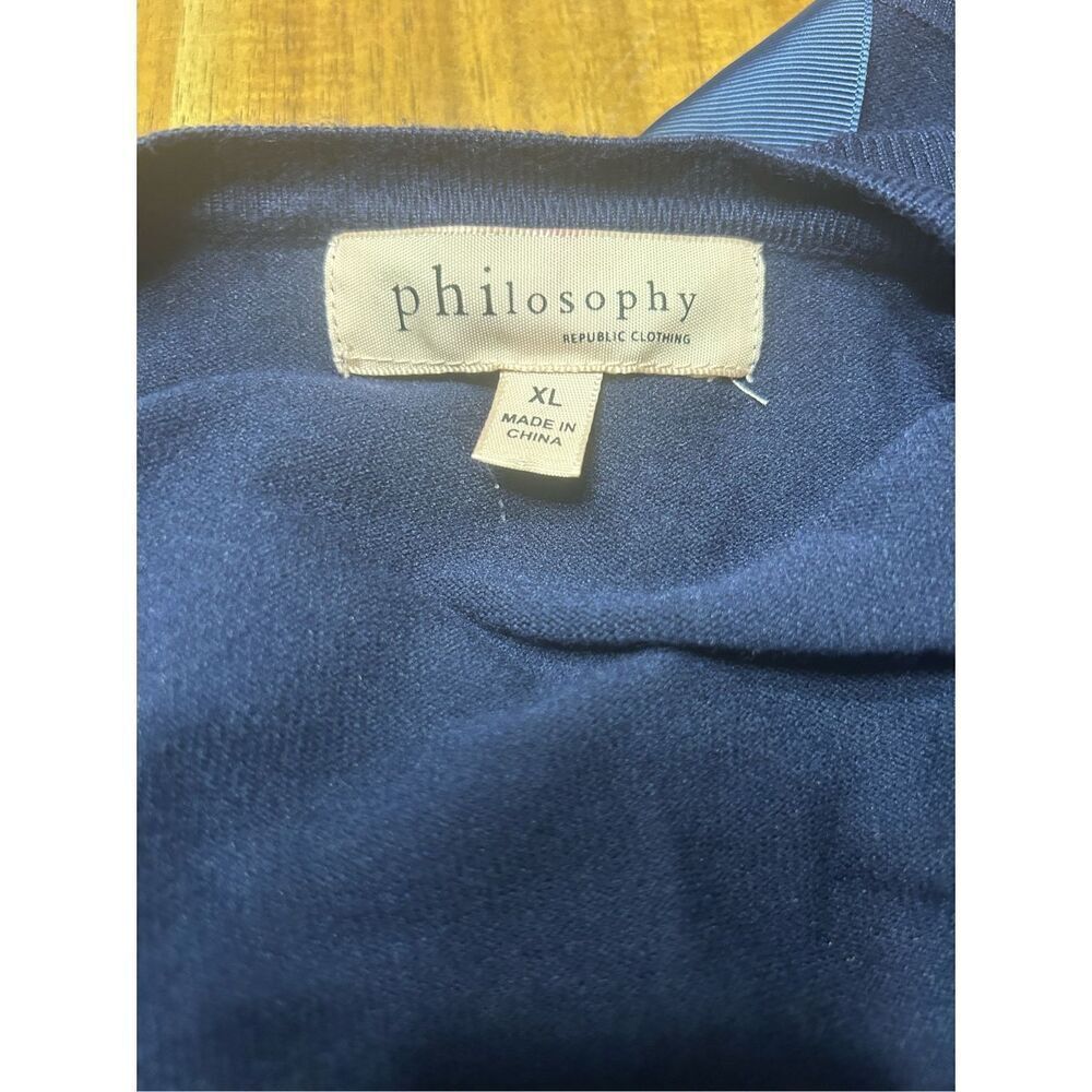 Philosophy Republic Sweater Women’s Size XL Cardigan Navy Silver Toggles - Picture 4 of 7